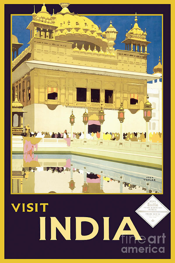 Travel Poster Photograph - Vintage India Travel Poster by Jon Neidert
