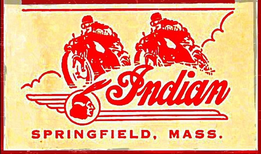 Vintage Indian Motorcycle Art Digital Art By Larry Lamb