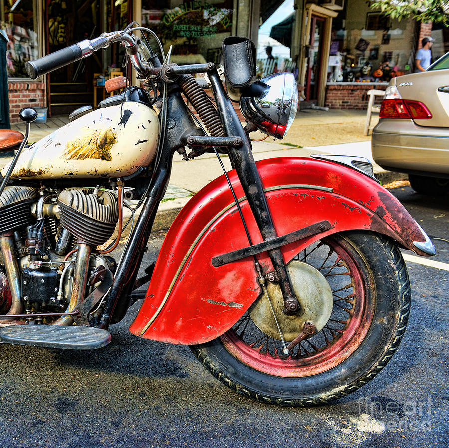 Paul Ward Photograph - Vintage Indian Motorcycle - Live to ride by Paul Ward