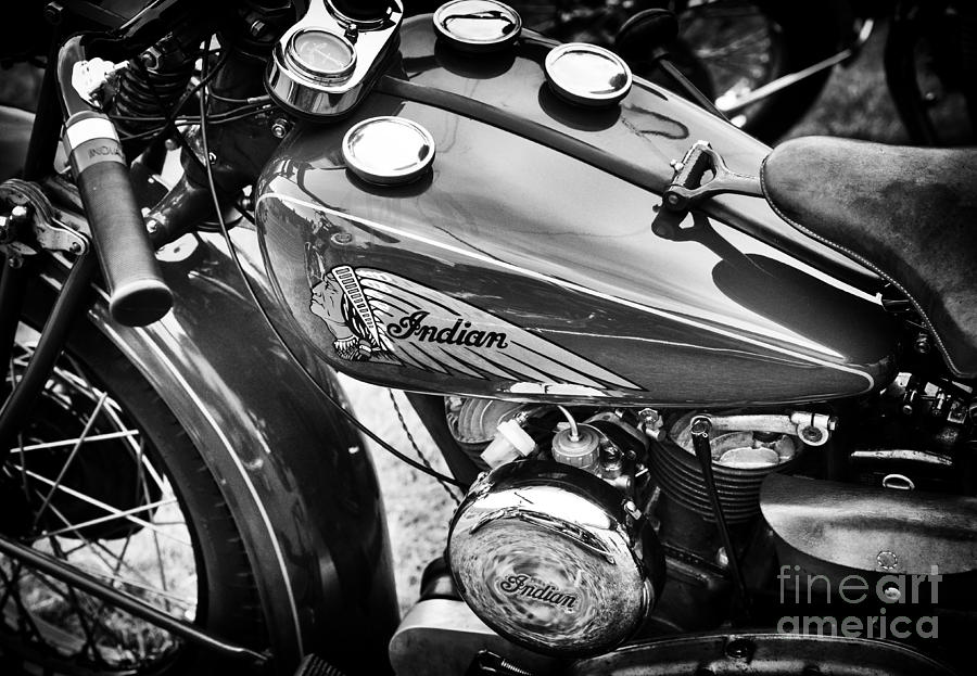Vintage Photograph - Vintage Indian Motorcycle by Tim Gainey