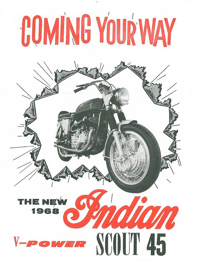Vintage Indian Scout 45 Ad Photograph by Georgia Clare