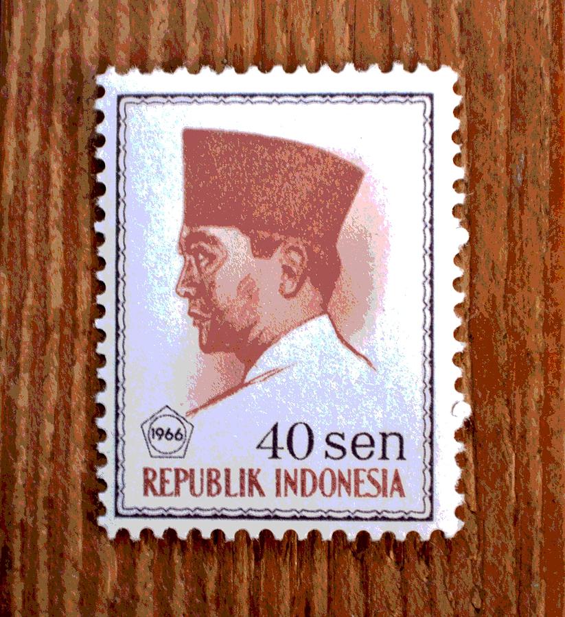 Vintage Photograph - Vintage Indonesia Stamp by Deena Stoddard