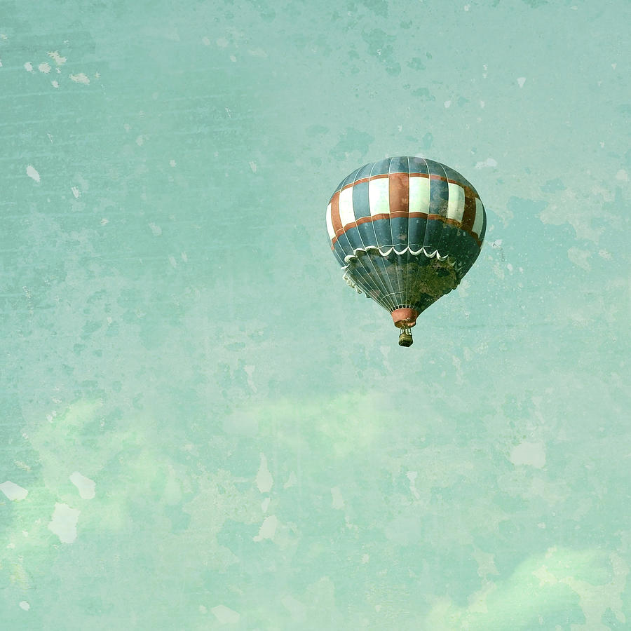 Vintage Inspired Hot Air Balloon in Red White and Blue Photograph by Brooke T Ryan