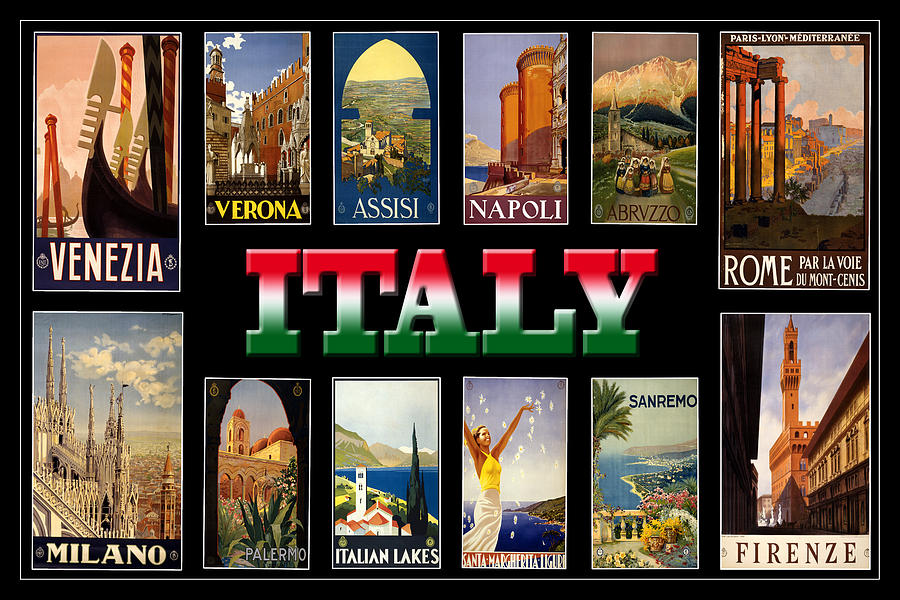 Vintage Italy Travel Posters Photograph by Andrew Fare