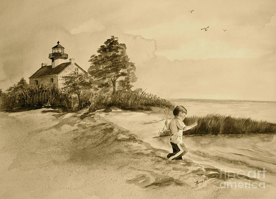 Vintage Jacob at East Point  Painting by Nancy Patterson