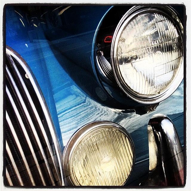 Car Photograph - #vintage #jaguar #headlampart by Mike Valentine