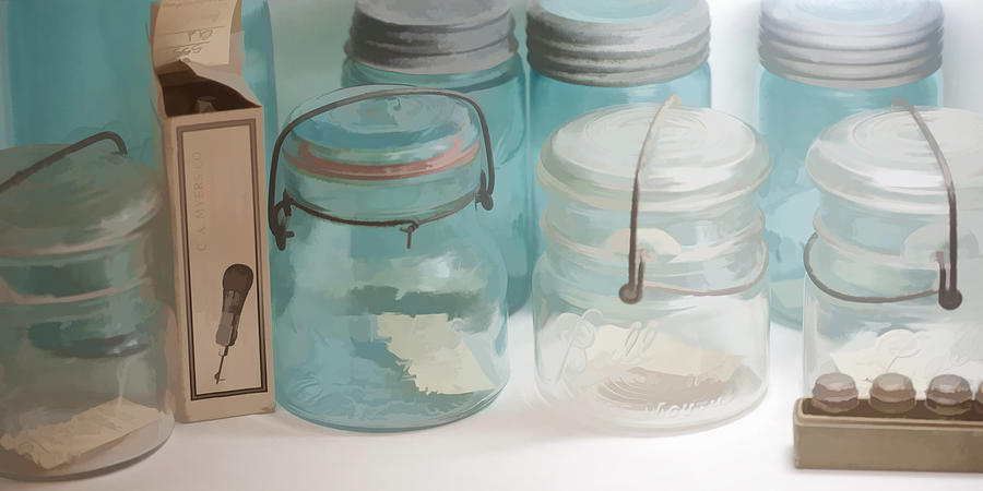 Vintage Jars Photograph by Bonnie Bruno