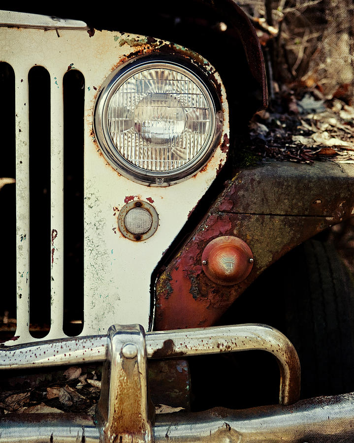 Fall Photograph - Vintage Jeep Willys Rusty Classic Car by Lisa R