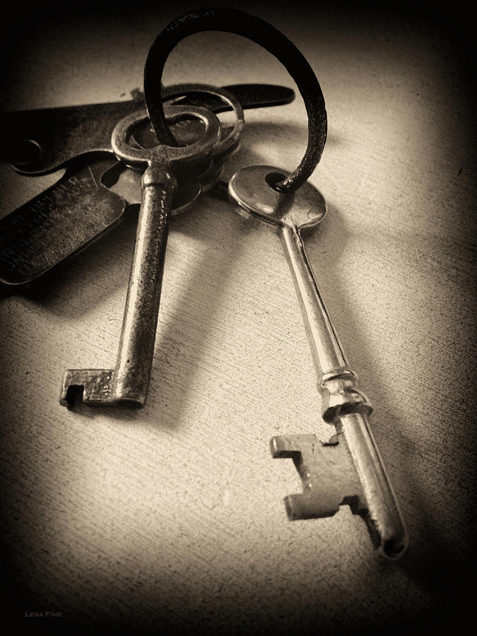 Vintage Keys BW Vingette Photograph by Lesa Fine - Pixels