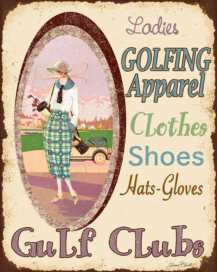 Vintage Digital Art - Vintage Ladies Golf  by Jean Plout