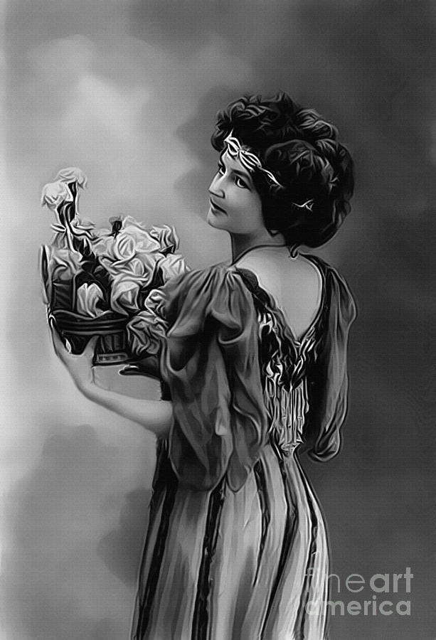 Vintage Lady Emma BW Photograph by Lesa Fine