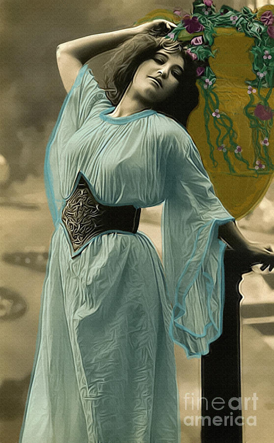 Vintage Lady With Urn Photograph by Lesa Fine