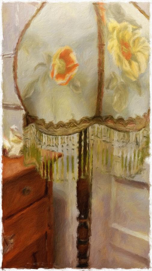 Antique Painting - Vintage Lamp by Bonnie Bruno