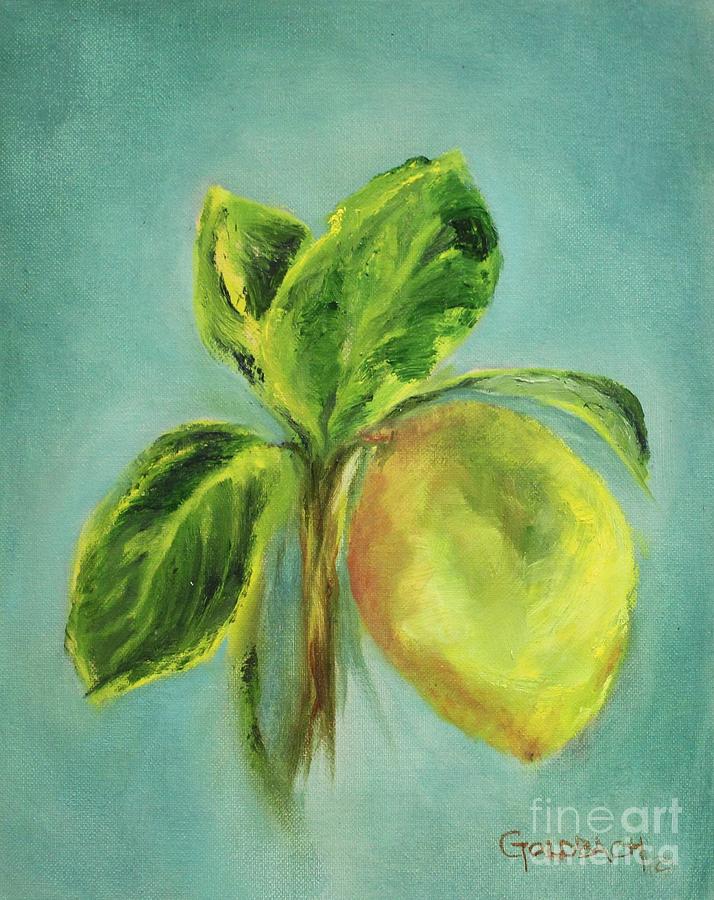 Vintage Lemon I Painting by Kathy Lynn Goldbach