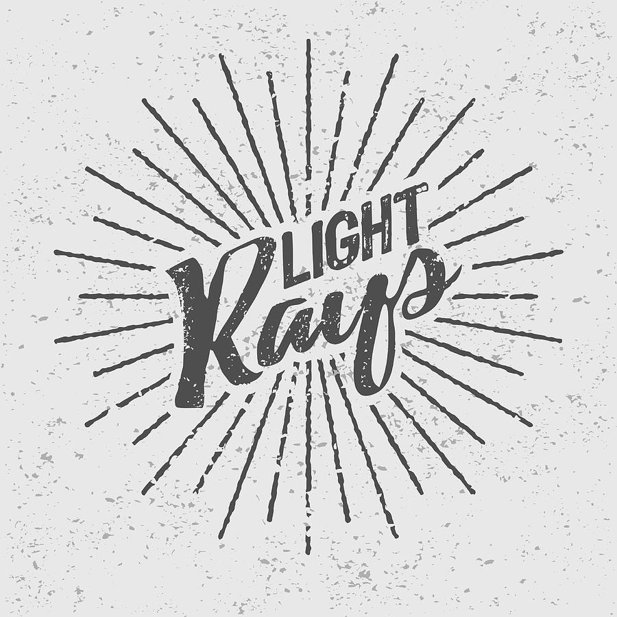 Vintage Light Rays Icon Template Drawing by Bortonia