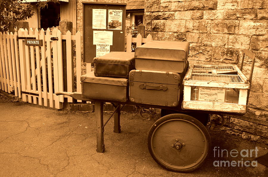 Vintage Luggage Cart Photograph by Linsey Williams