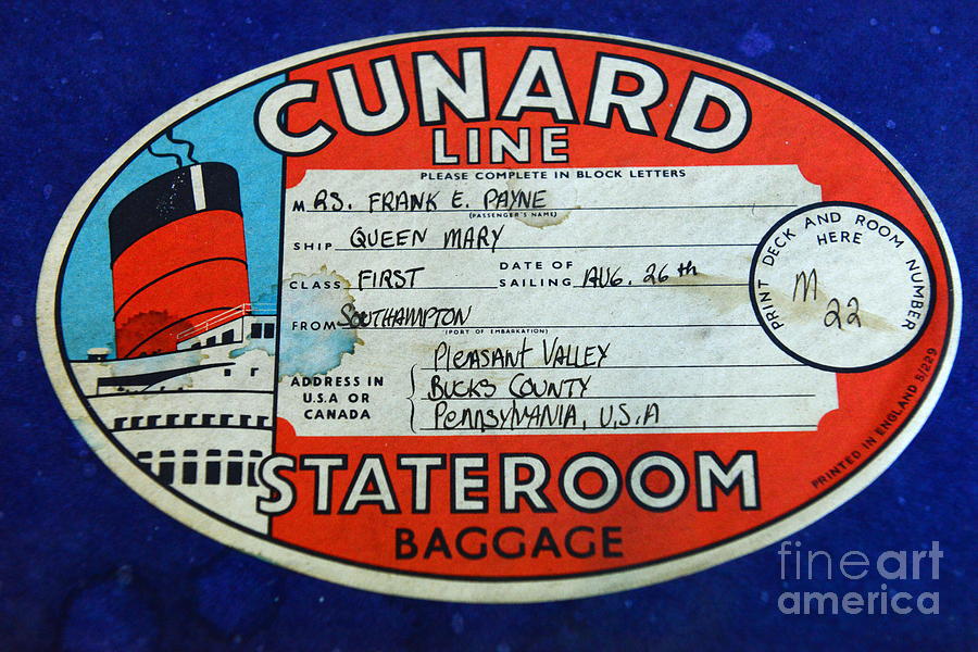 cunard luggage tags