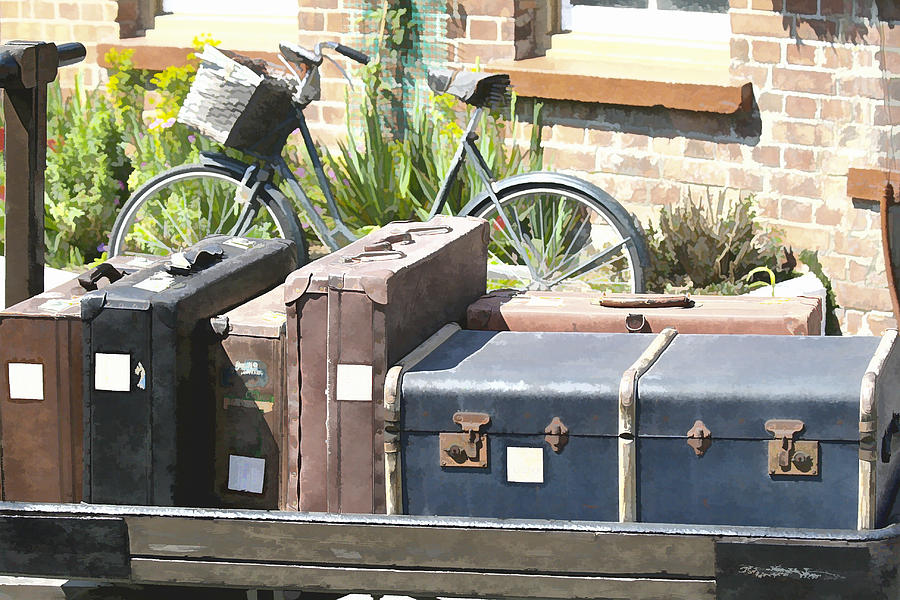 Painted effect - Vintage Luggage Photograph by Sue Leonard