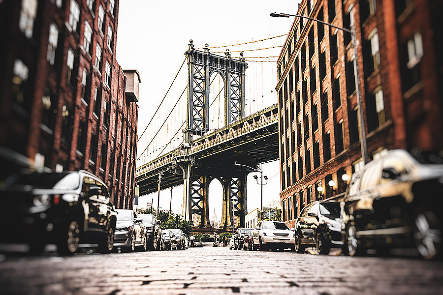 Vintage manhattan bridge in new york Photograph by Franckreporter