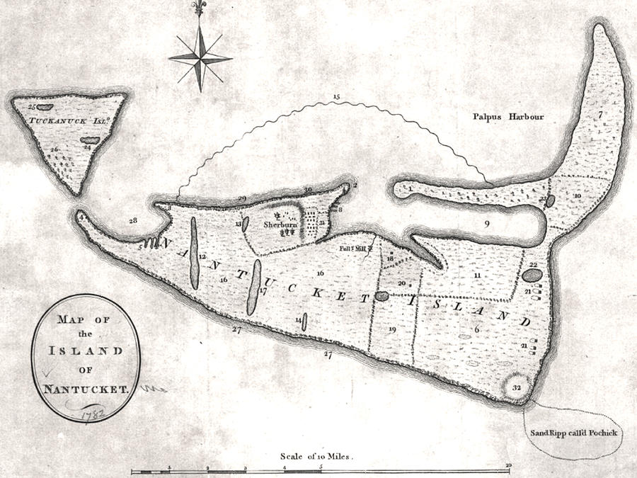 Nantucket Photograph - Vintage Map of Nantucket 1782 by Adam Shaw