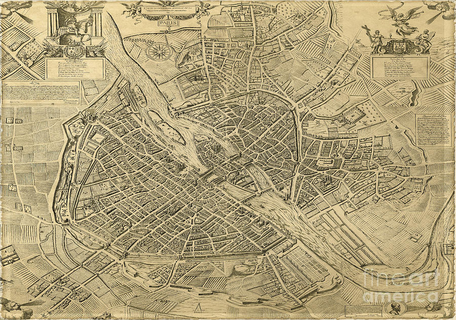 Vintage Map Of Paris France 1609 Digital Art by Melissa Messick