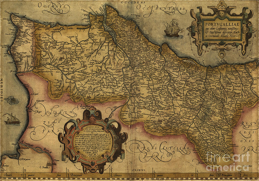 Vintage Map Of Portugal 1561 Digital Art by Melissa Messick