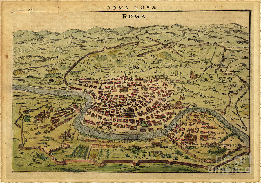 Vintage Map Of Rome 1627 Digital Art by Melissa Messick