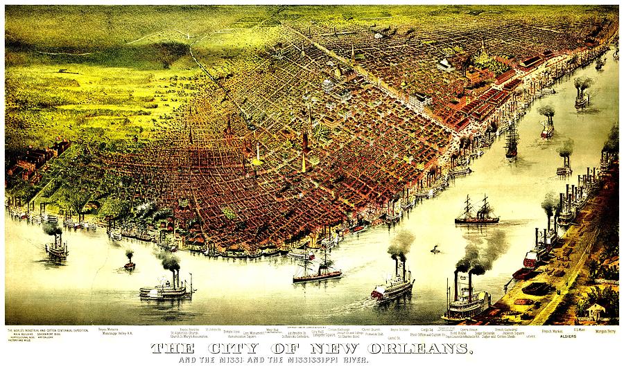 Vintage Map of the City of New Orleans Photograph by Benjamin Yeager
