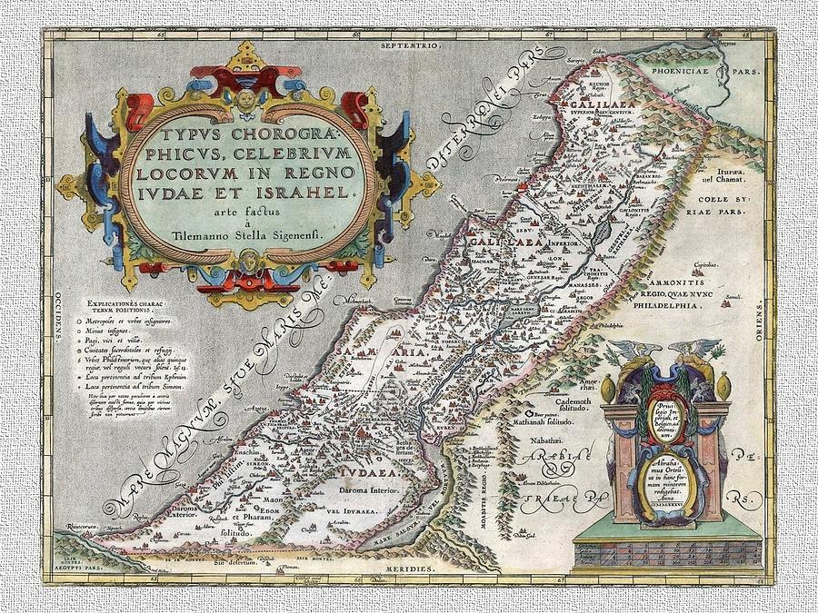 Vintage Map Of The Holy Land Digital Art