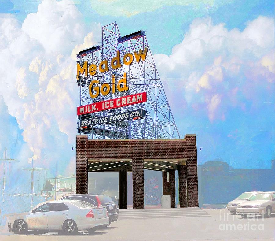 Ice Cream Photograph - Vintage Meadow Gold Sign by Janette Boyd