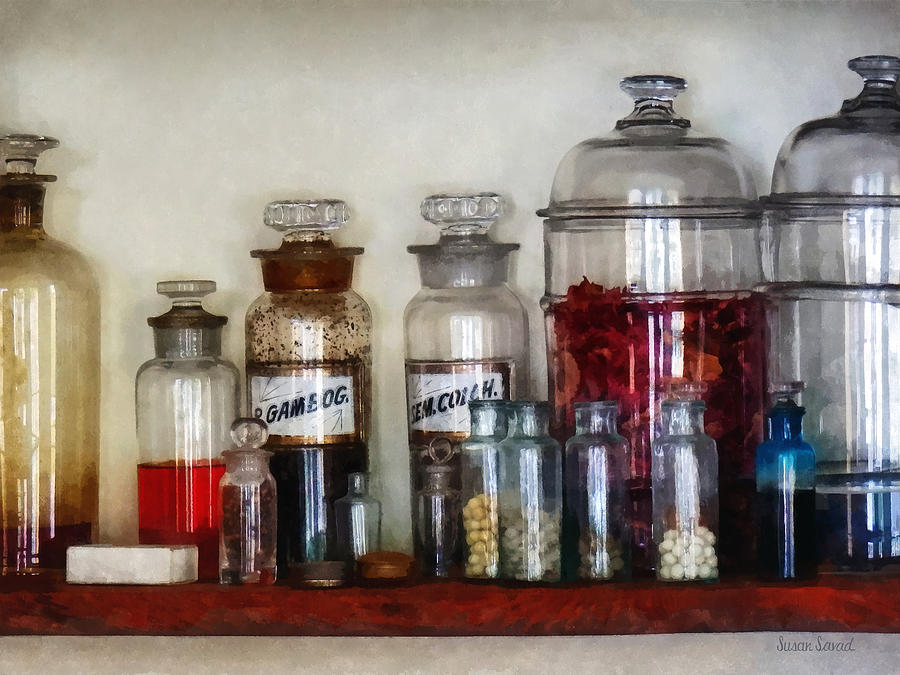 Vintage Medicine Bottles Photograph by Susan Savad