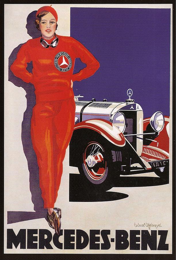 Vintage Mercedes Benz Advert Digital Art by Georgia Clare