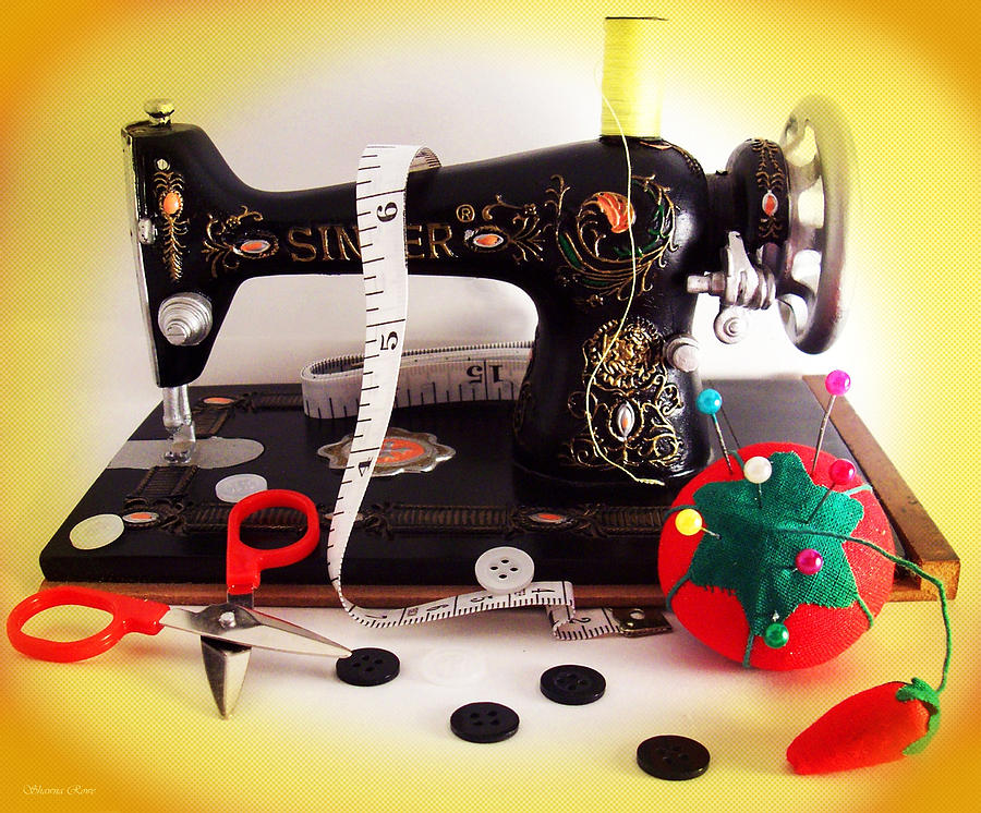 Vintage Photograph - Vintage Mini Sewing Machine by Shawna Rowe