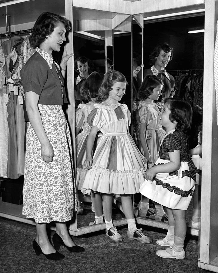 Vintage Mom And Daughter Shopping Fun Photograph By Retro Images Archive Fine Art America