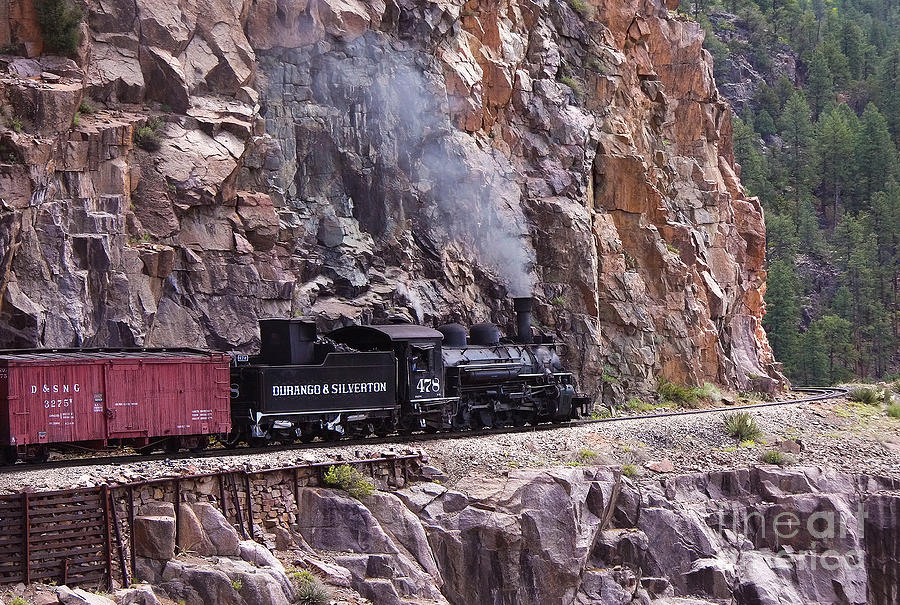 Vintage Narrow Gauge Locomotive Steam Train To Durango Photograph by Jerry Cowart