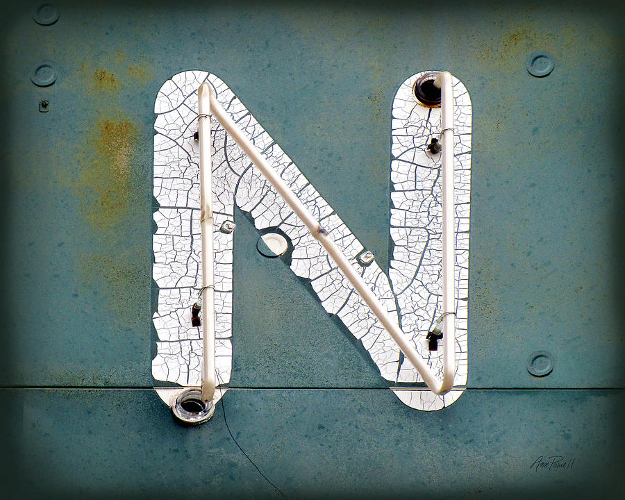 Vintage Neon  Letter N Photograph by Ann Powell