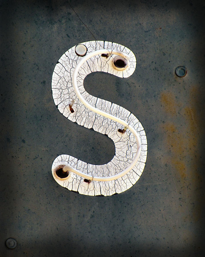 Vintage Neon Letter S  Photograph by Ann Powell
