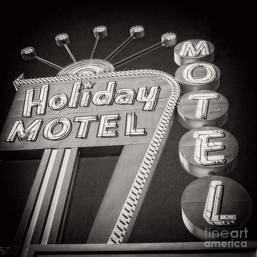 Las Vegas Photograph - Vintage Neon Sign Holiday Motel Las Vegas Nevada by Edward Fielding
