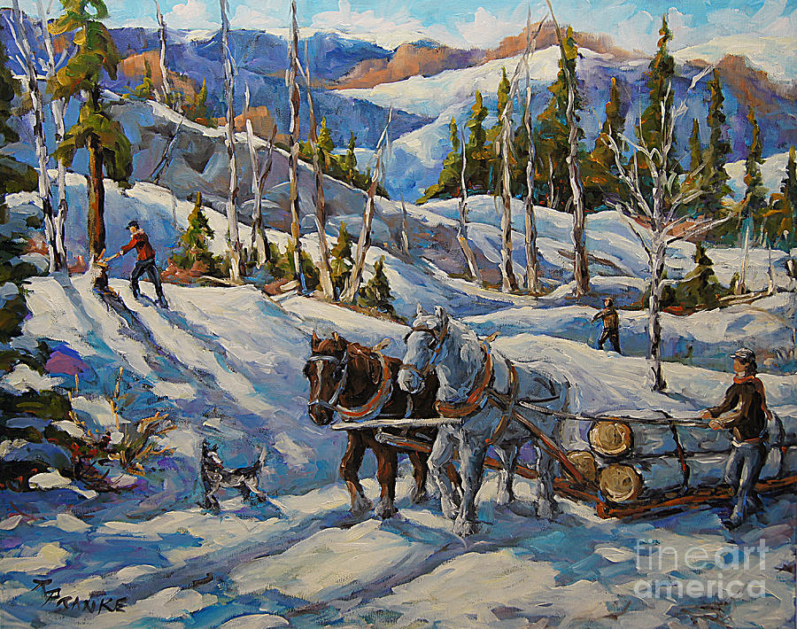 Vintage New England Loggers by Prankearts Painting by Richard T Pranke