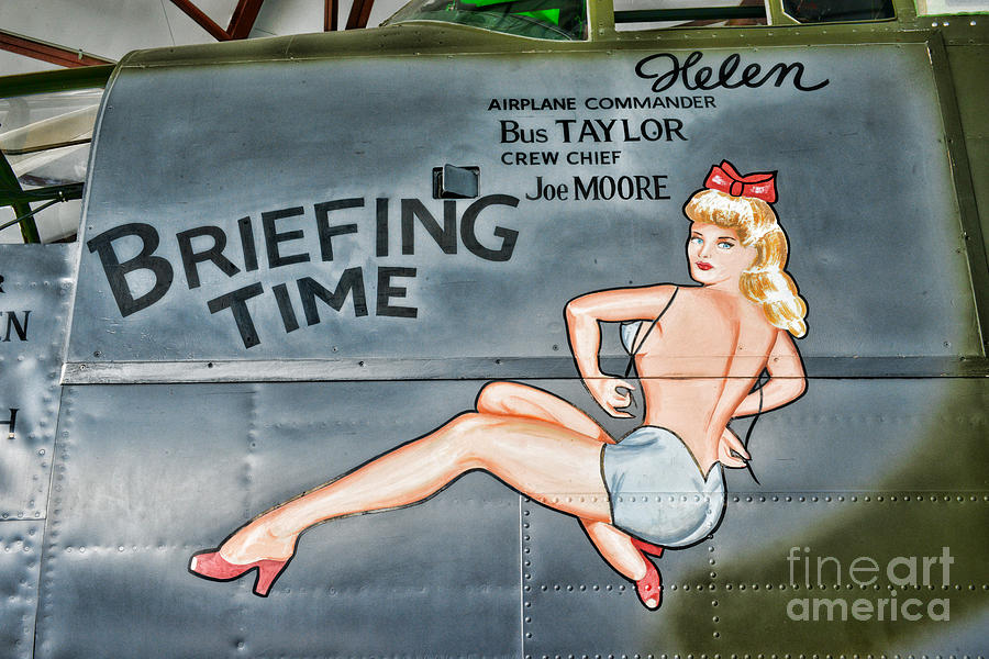 Vintage Photograph - Vintage Nose Art Briefing Time by Paul Ward