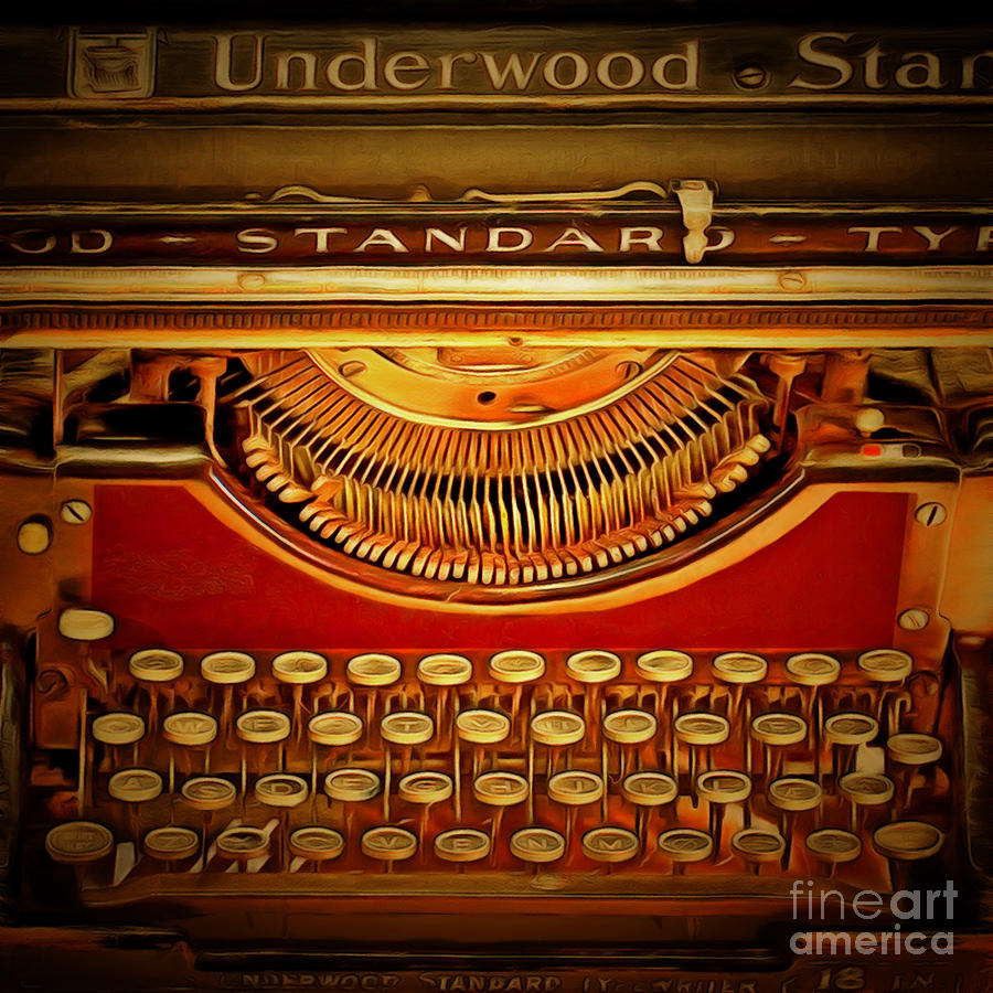 Vintage Nostalgic Typewriter 20150228v2 square Photograph by Wingsdomain Art and Photography