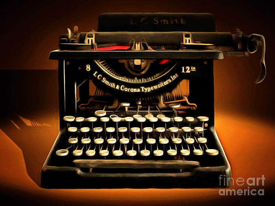 Key Photograph - Vintage Nostalgic Typewriter 20150302 by Wingsdomain Art and Photography