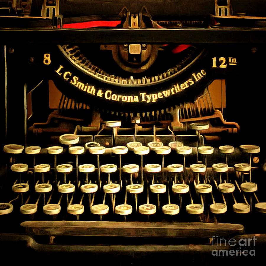 Vintage Nostalgic Typewriter 20150302n2 square Photograph by Wingsdomain Art and Photography