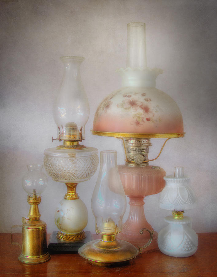 Vintage Photograph - Vintage Oil Lamps by David and Carol Kelly