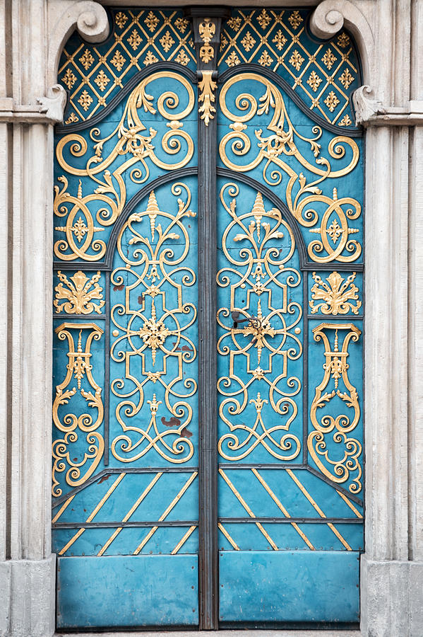 Vintage Old Blue Door With A Gold Photograph by Bogdan Khmelnytskyi Vintage Old Blue Door With A Gold Photograph by Bogdan Khmelnytskyi