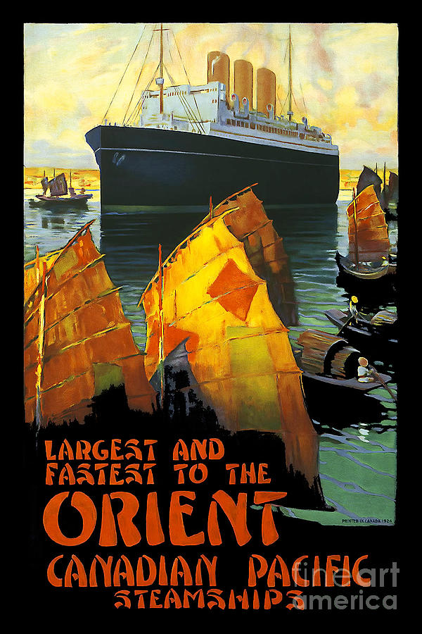 Vintage Orient Travel Poster Drawing by Jon Neidert