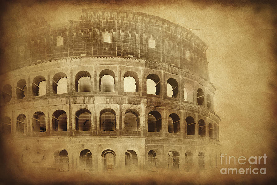 Vintage Photo Of Coliseum In Rome Photograph by Evgeny Kuklev