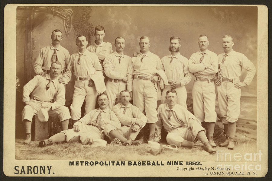 Vintage Photo of Metropolitan Baseball Nine Team in 1882 Photograph by Vintage Collectables