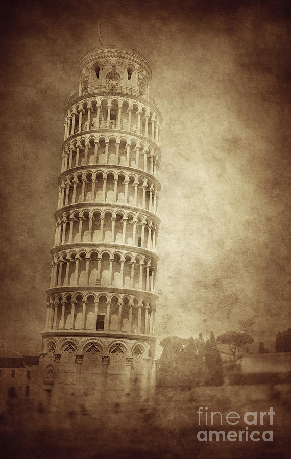 Vintage Photo Of The Leaning Tower Photograph by Evgeny Kuklev - Fine ...