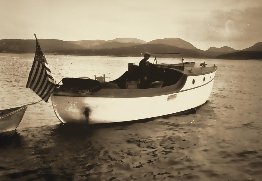 Vintage Photograph of Boating Digital Art by Cathy Anderson